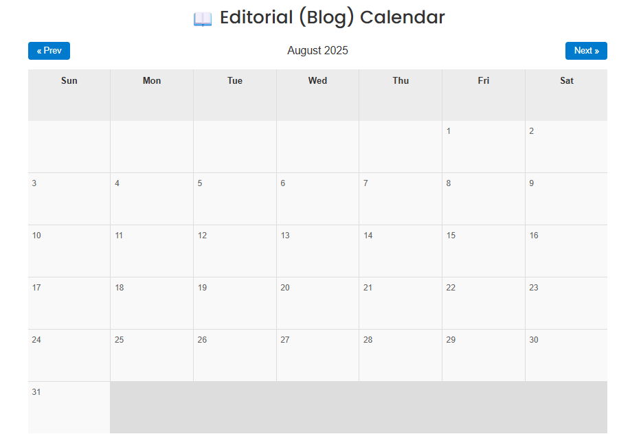 Smart Blog Calendar for Creators gallery image