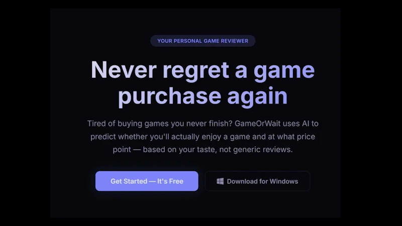 GameOrWait screenshot 1 (video preview)