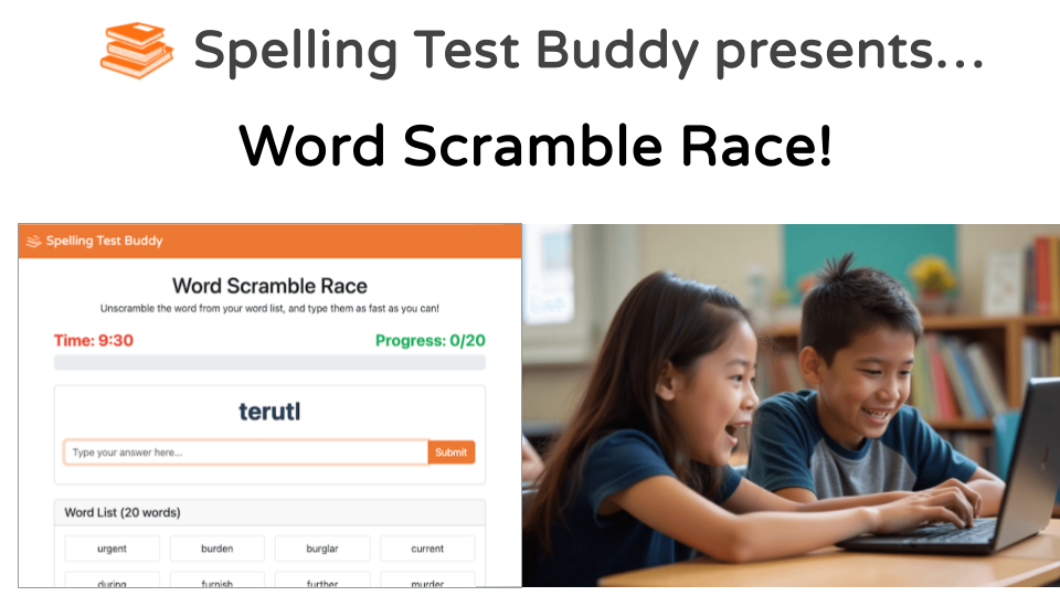 Media Perlumbaan Word Scramble - Permainan ejaan oleh rakan ujian ejaan 2