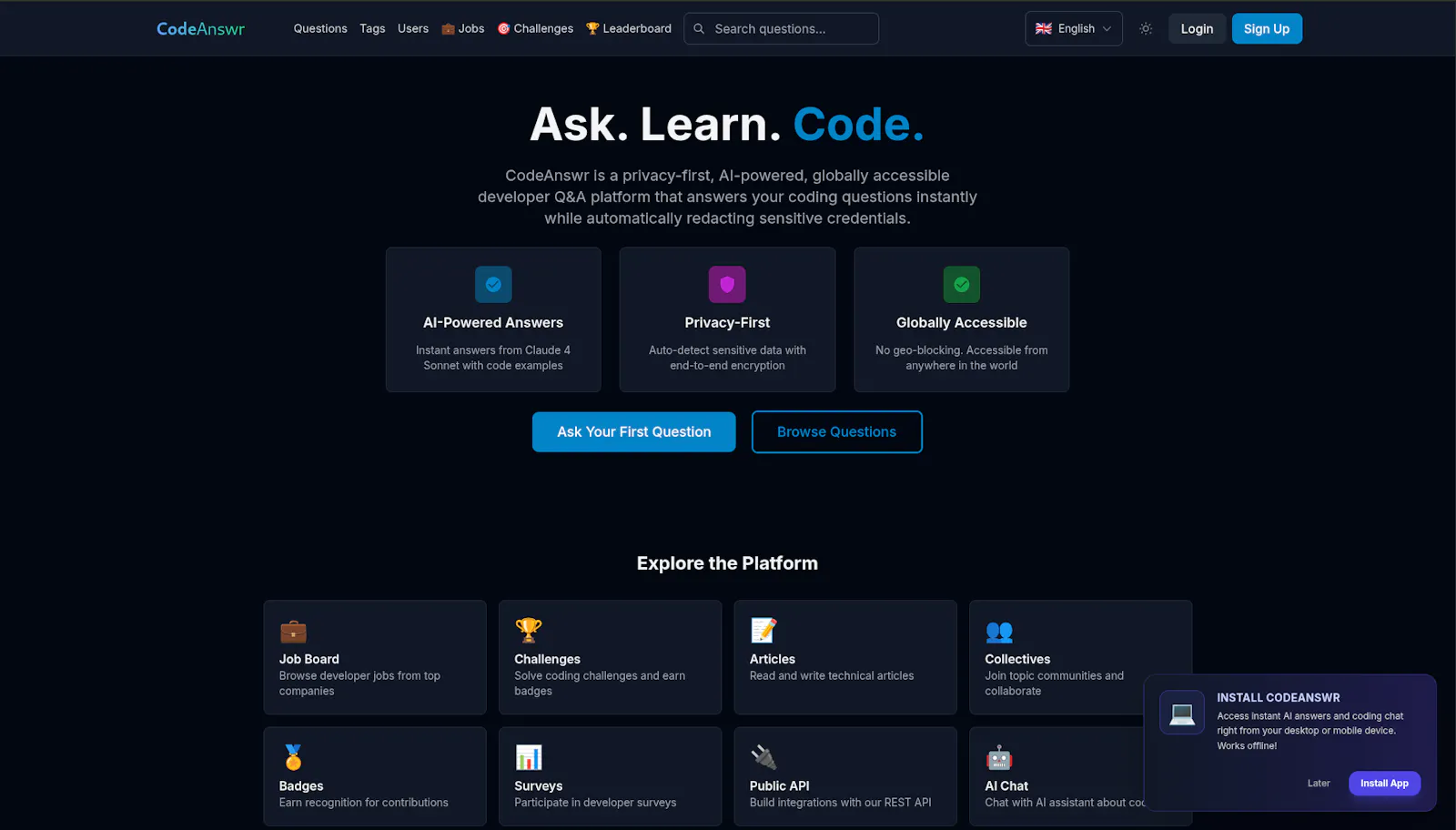 CodeAnswr screenshot 1