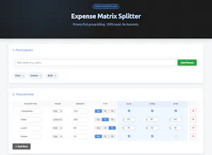Expense Splitter Matrix gallery image