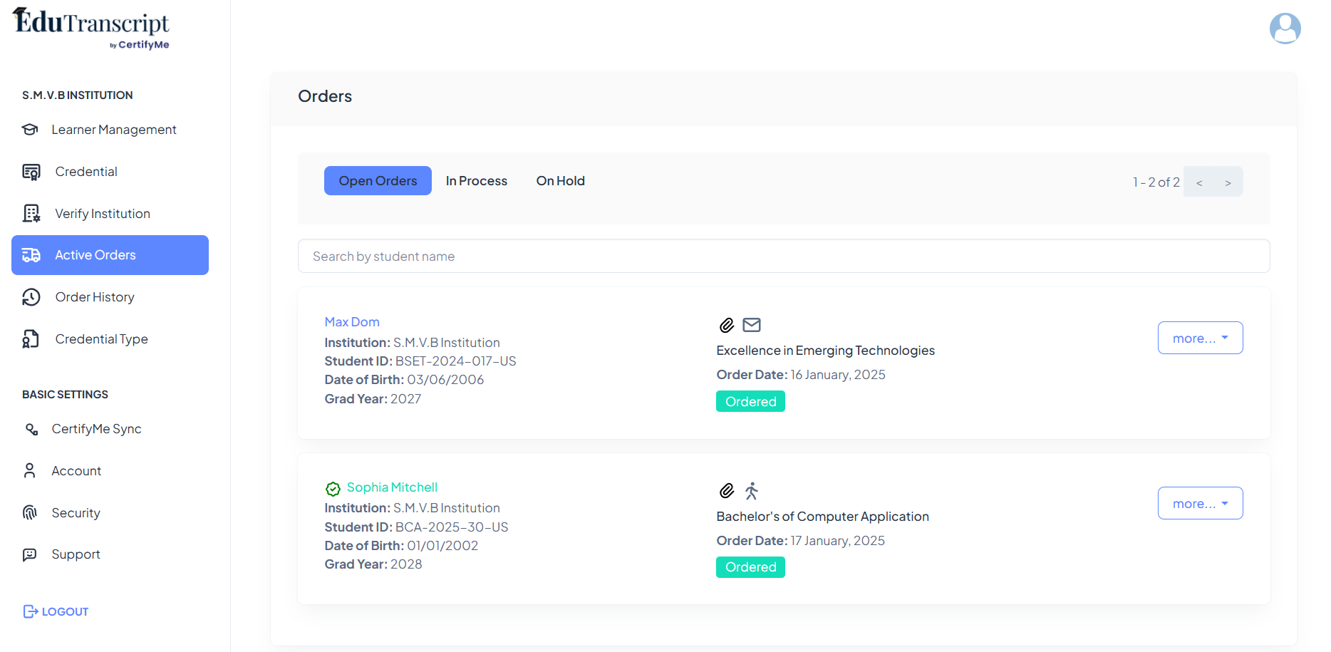 Edutranscript von CertifyMe media 3
