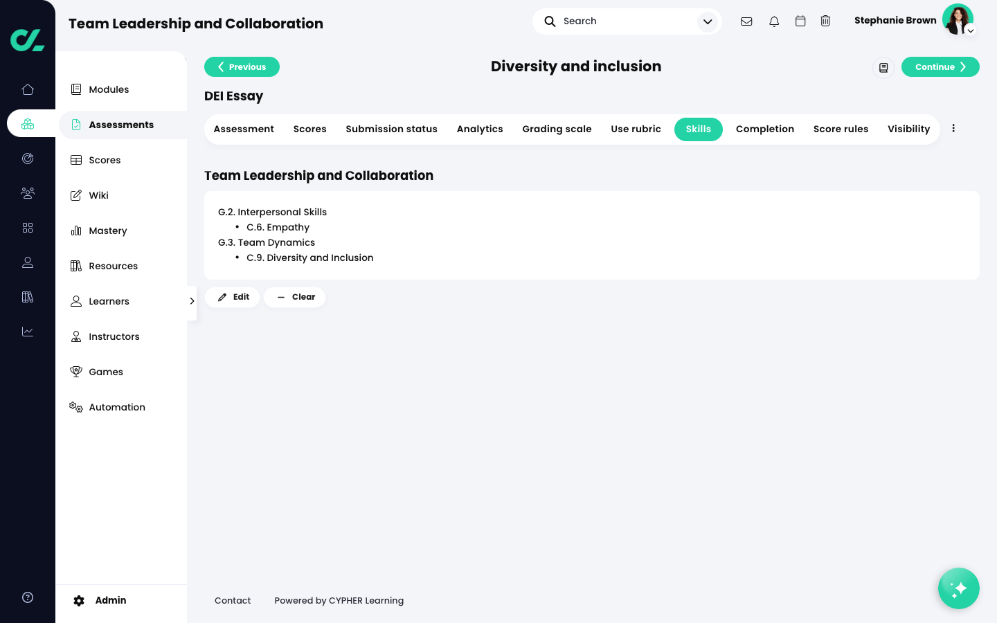 CYPHER Learning - Main product screenshot demonstrating key features and user interface