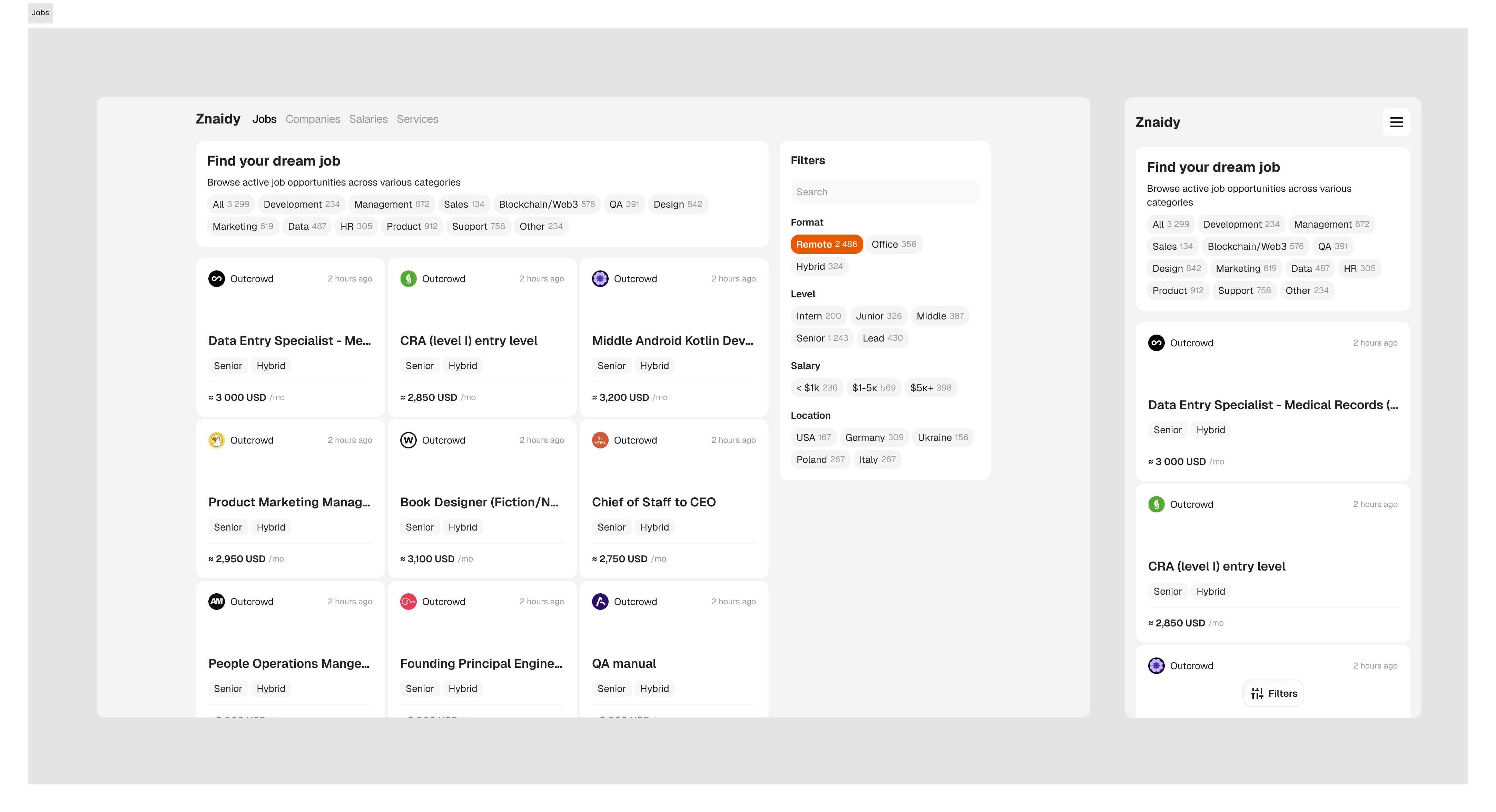 Znaidy - AI-powered IT job aggregator gallery image