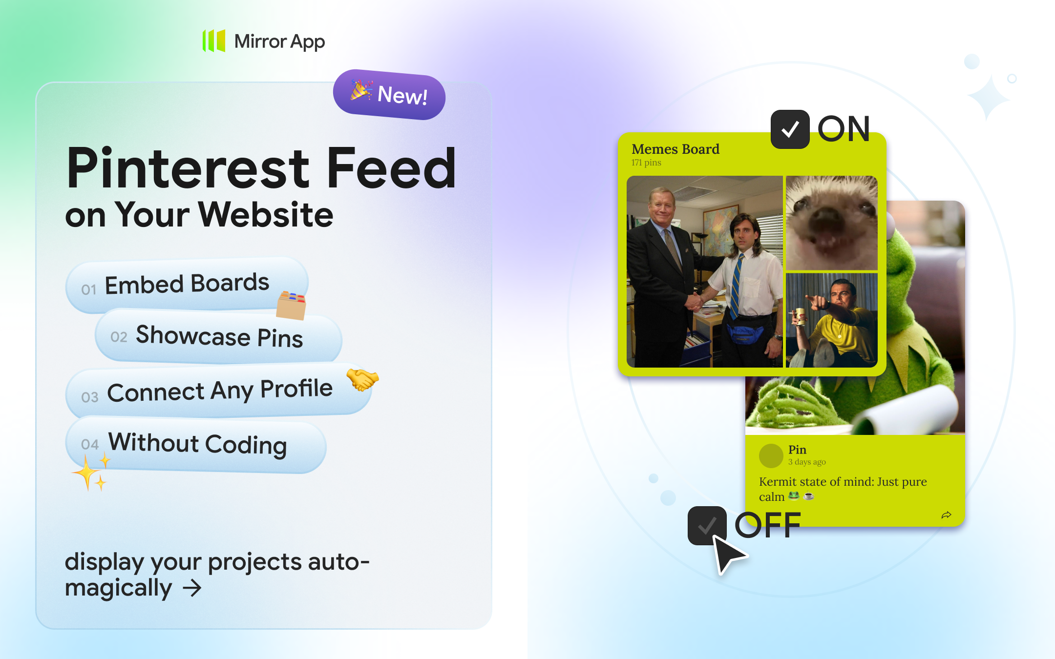 ミラーアプリ。Pinterestウィジェット - WebサイトにPinterestウィジェットを簡単に埋め込みますメディア1