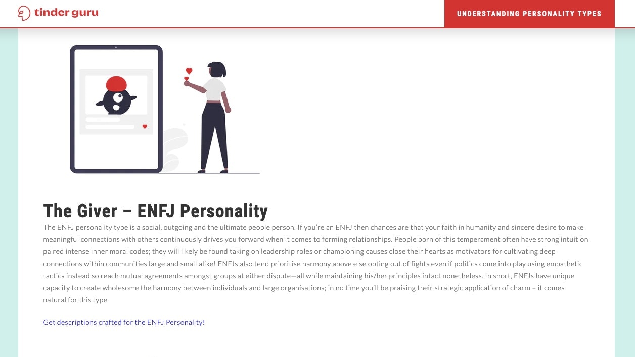 Mídia 5 de TinderGuru - Perfis de namoro de IA com base em sua personalidade