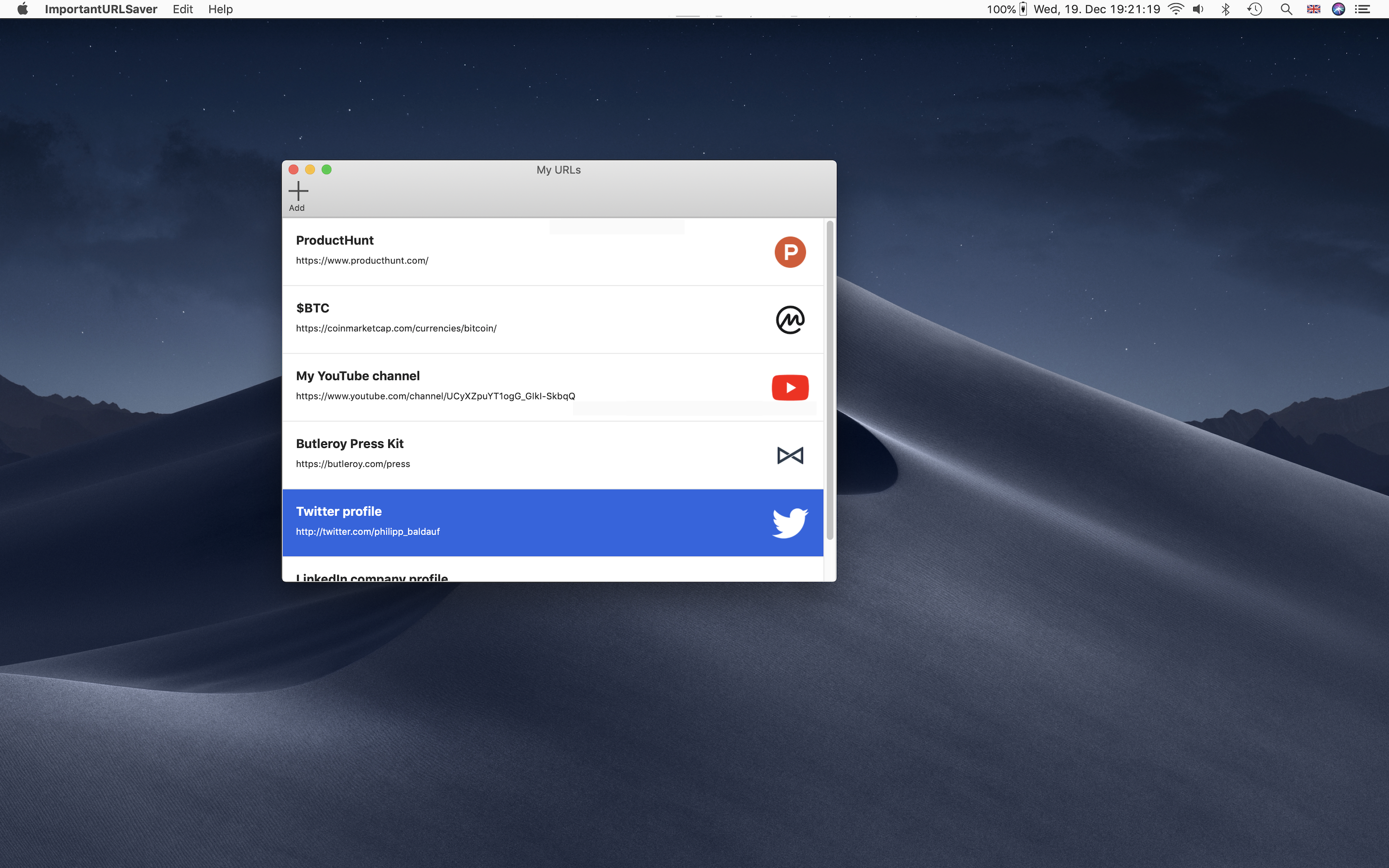 Important URL Saver gallery image