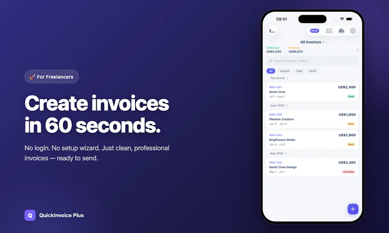 QuickInvoice Plus screenshot 1