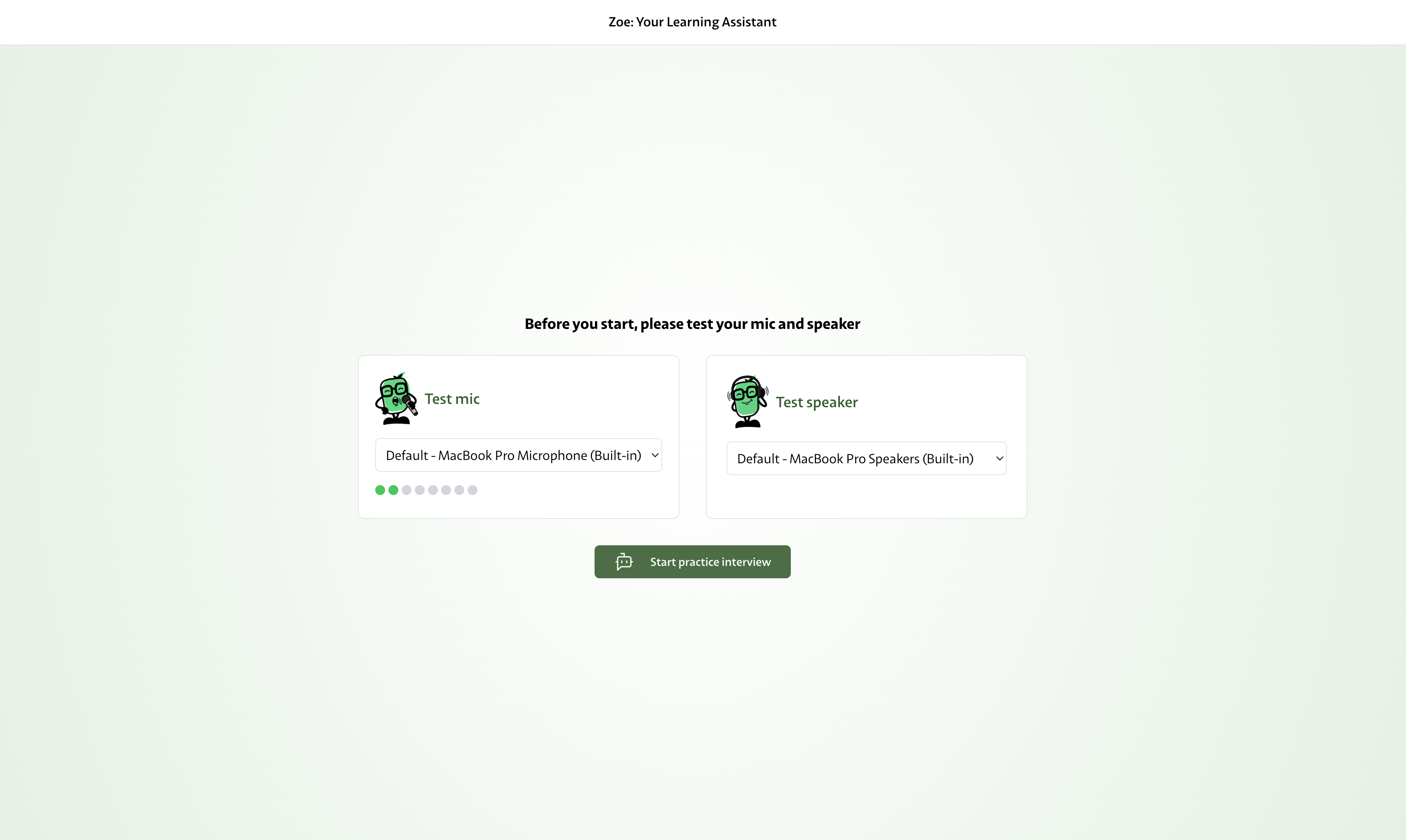 Zoe AI Interview Practice gallery image