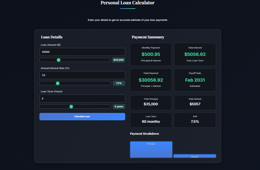 Financial Tools - Screenshot 2 showing product features and functionality