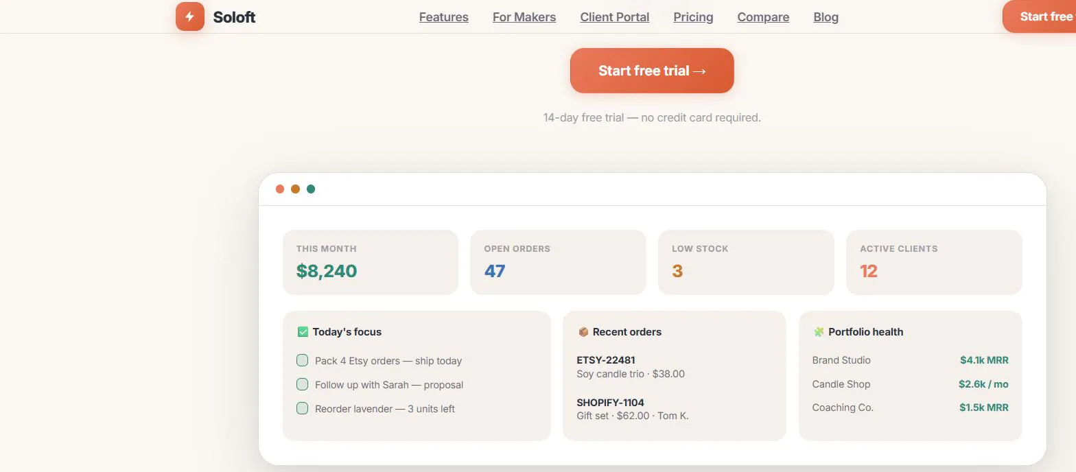 Soloft — The Solopreneur OS gallery image