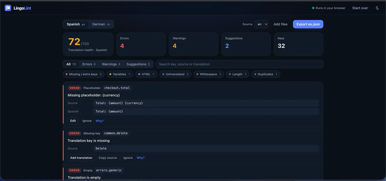 LingoLint screenshot 2