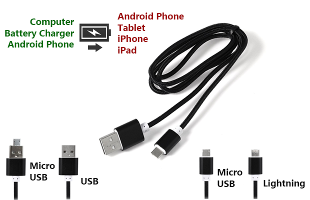 MAGiO 1st One piece 2-in-1 Cable: Android & Apple