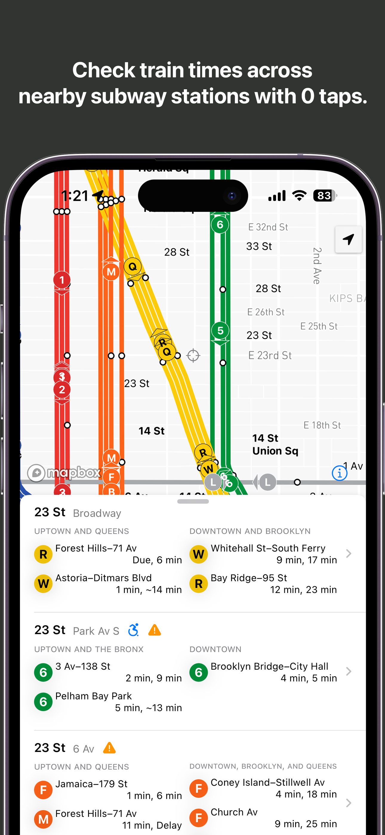 Media Aplikasi iOS hujung minggu - Peta kereta bawah tanah masa nyata untuk NYC 1