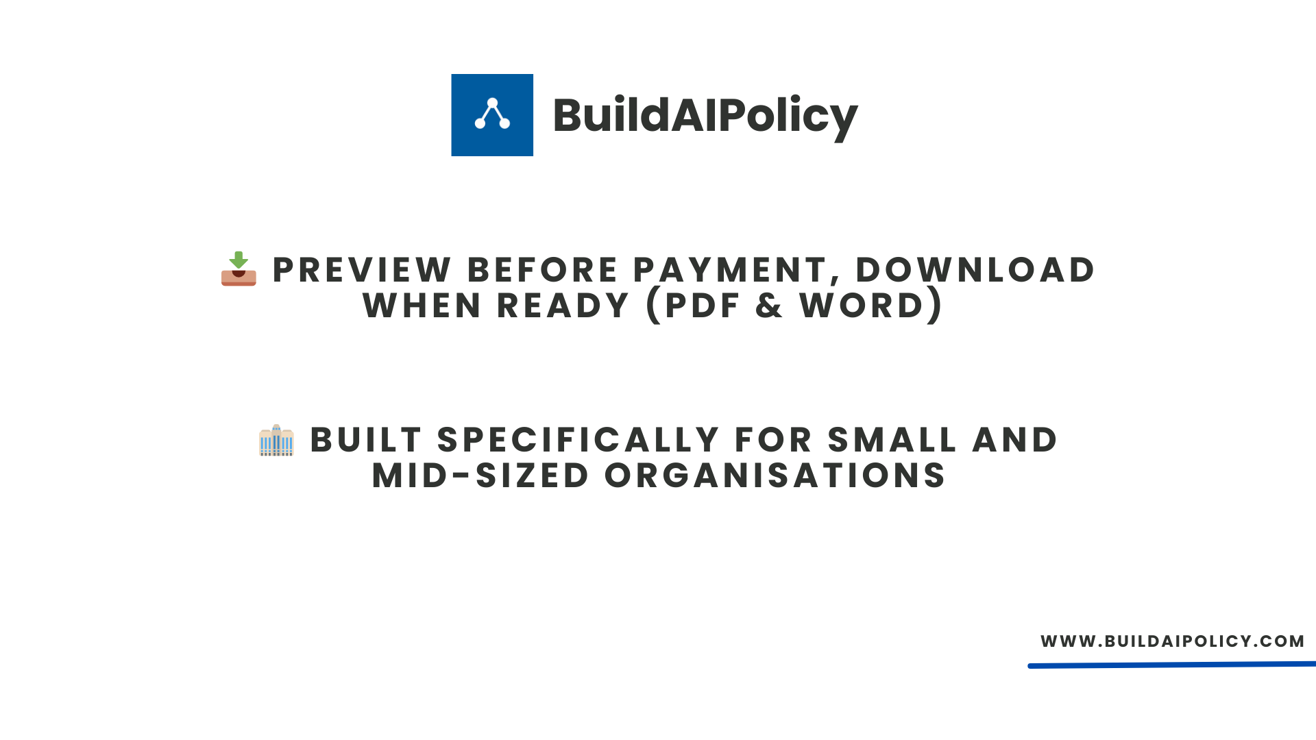 BuildAIPolicy - Screenshot 4 showing product features and functionality