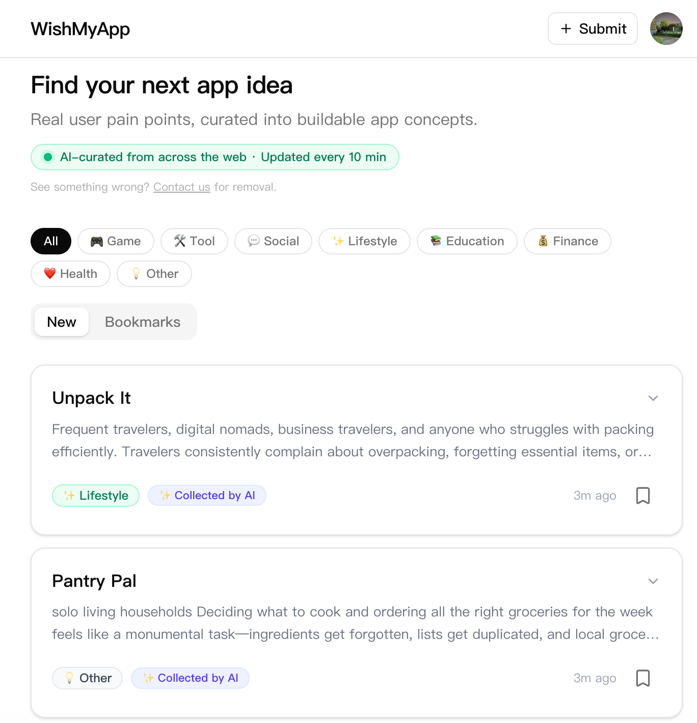 WishMyApp.com — Find your next app idea gallery image
