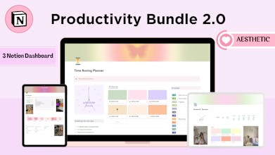 Una captura de pantalla del paquete de productividad 2.0 del tema Pastel que presenta la plantilla &lsquo;Administrador de tareas&rsquo;.