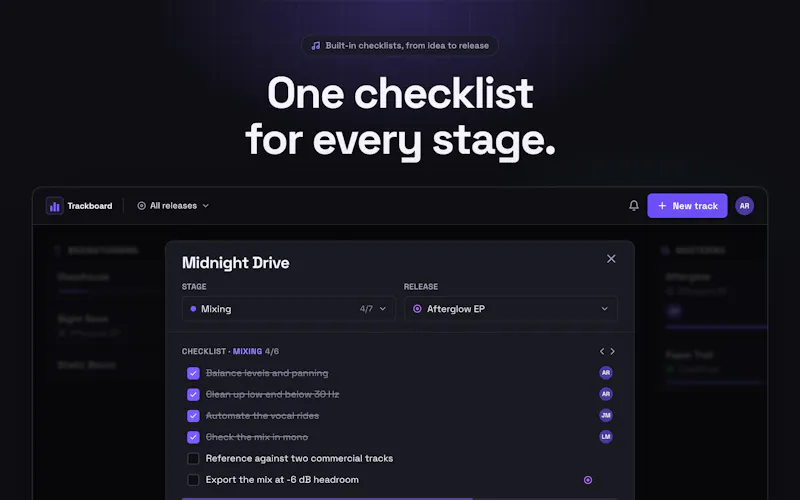 Trackboard screenshot 2