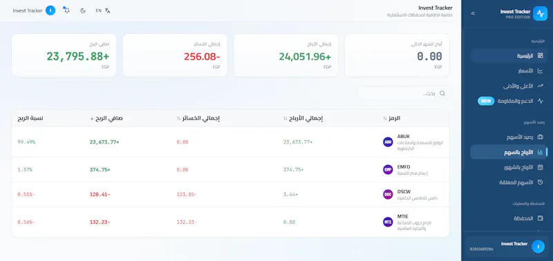 InvestTrack — متابعة المحافظ الاستثمارية screenshot 17