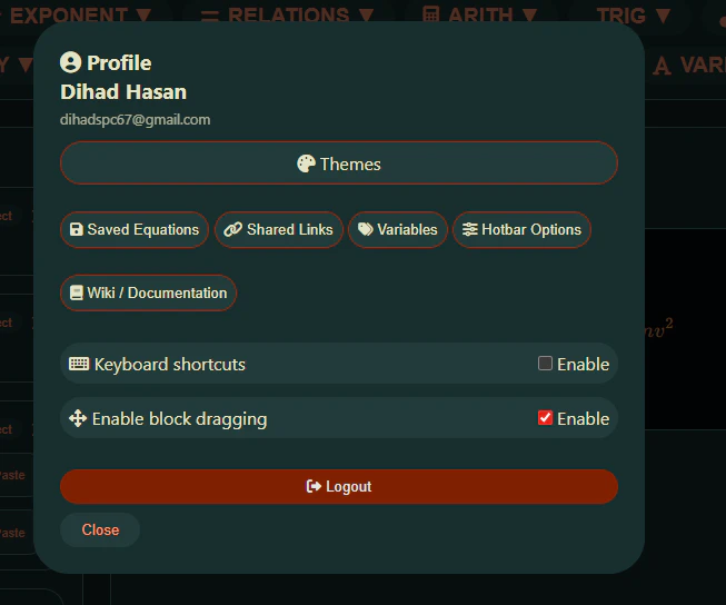 DiTeX · Visual LaTeX Equation Builder screenshot 2