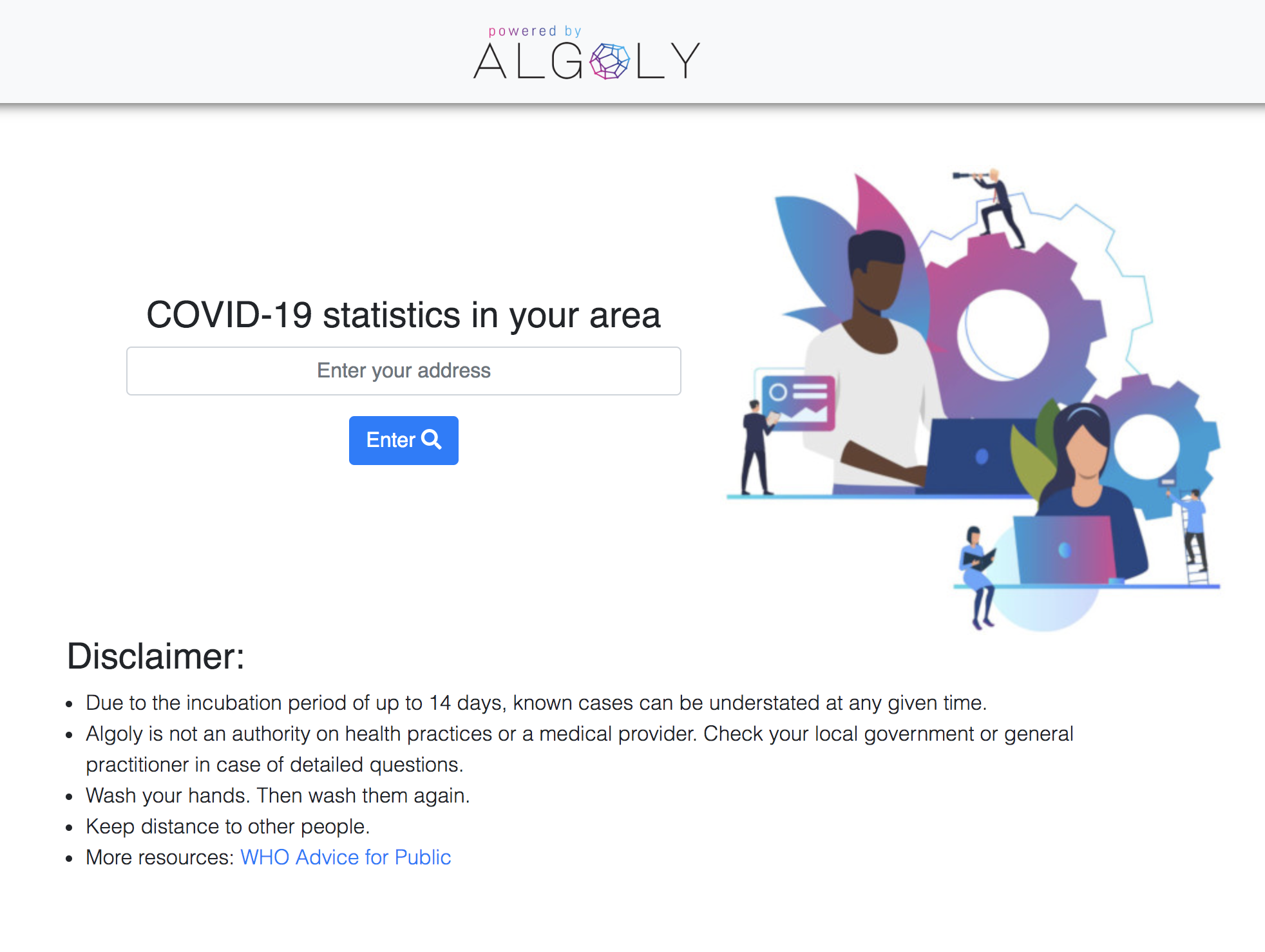 COVID-19 Cases Near Me powered by Algoly gallery image