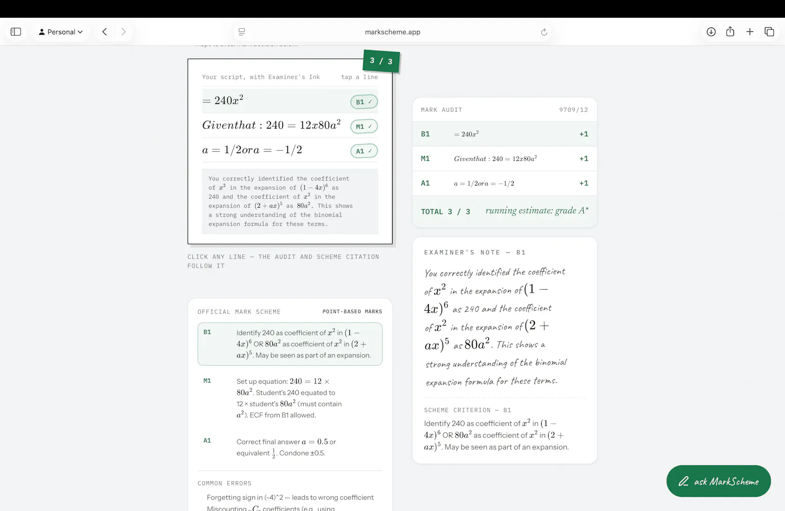 MarkScheme screenshot 7