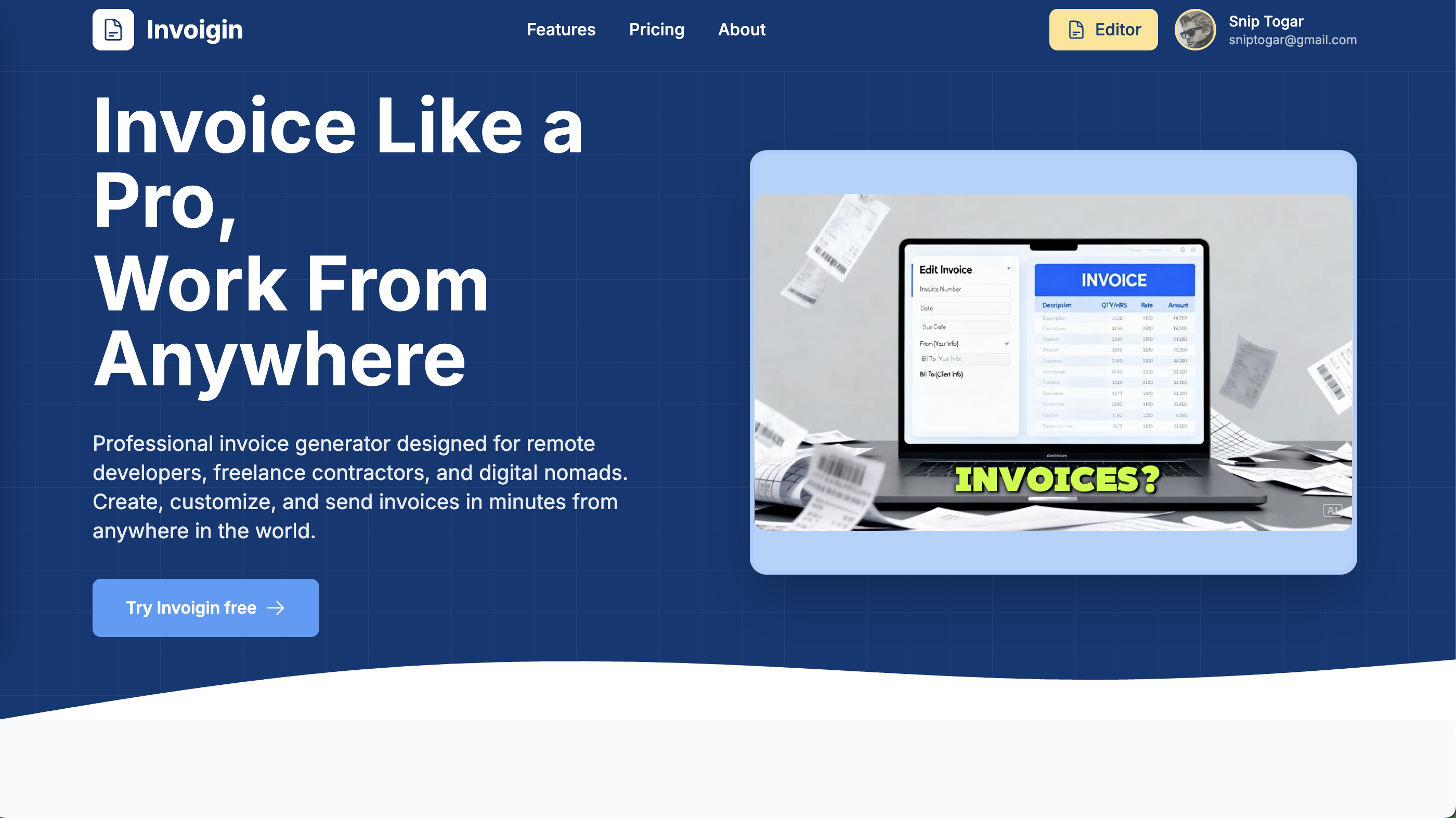 Invoigin - Fremium Invoice Generator gallery image