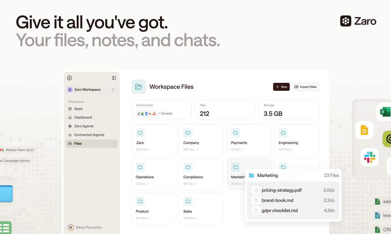 startuptile Zaro-Build agents & apps on top of your context with one prompt.
