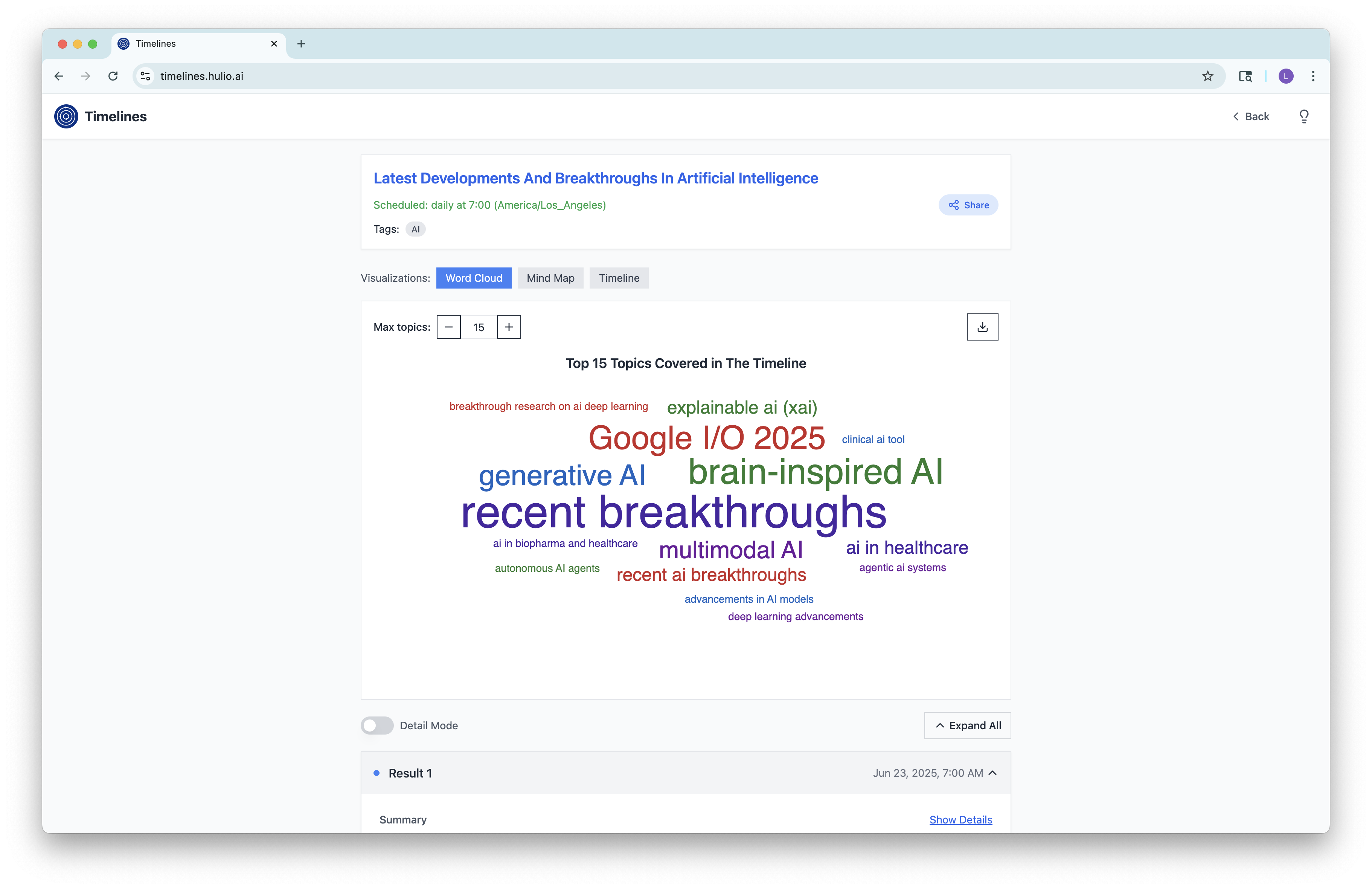 Timelines - For continuous research and information exploration media 3