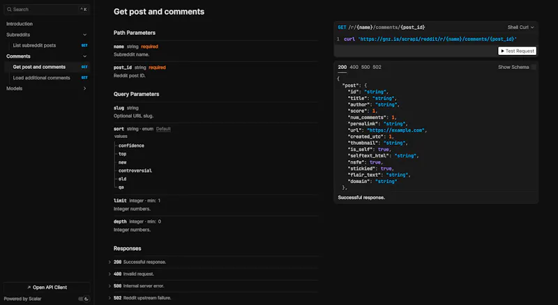 Reddit scrAPI screenshot 3