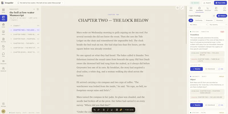 Enspeller — AI Analytical Writing Studio screenshot 2