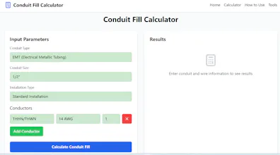 Professional Conduit Fill Calculator gallery image