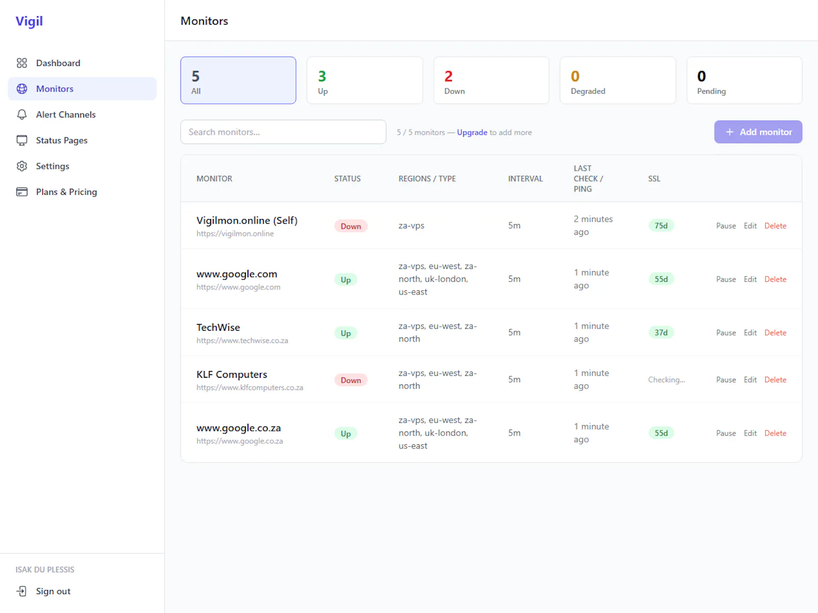 Vigilmon screenshot 2