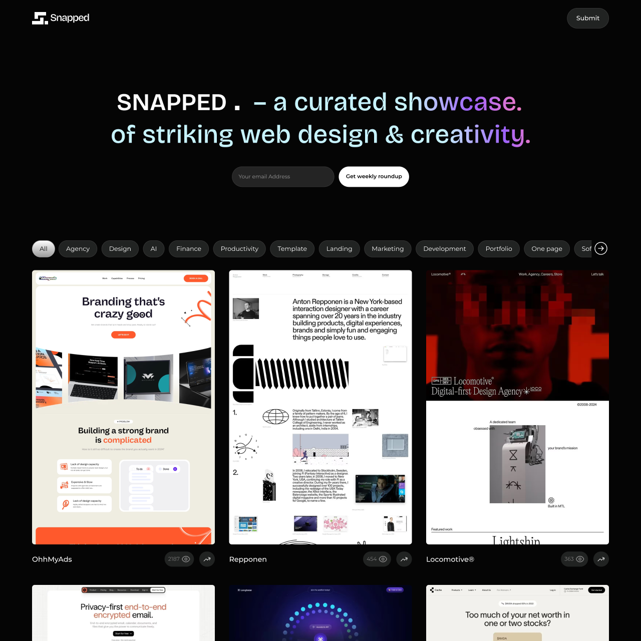 Mídia 1 de Estalou - Design da web digno de rolagem, escolhido a dedo.