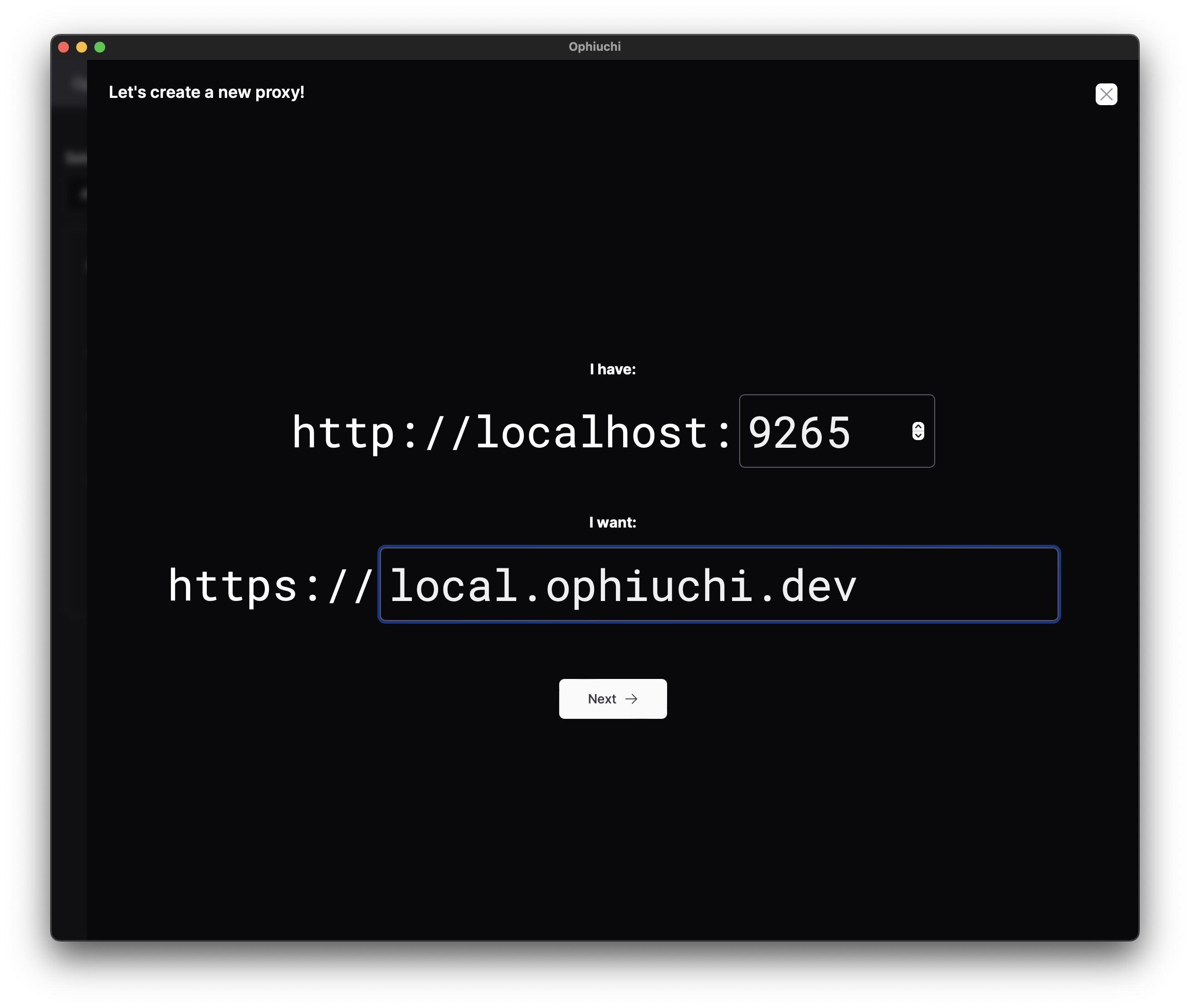 Ophiuchi - Setup localhost SSL -proxy in 5 seconden media 3