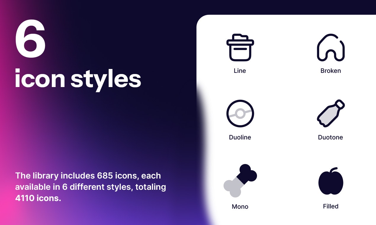 Média Iconstica - bibliothèque d'icônes - 4000 icônes en 6 styles - Freemium 3