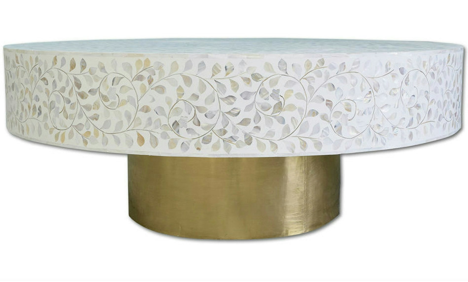 Mother of pearl coffee table round