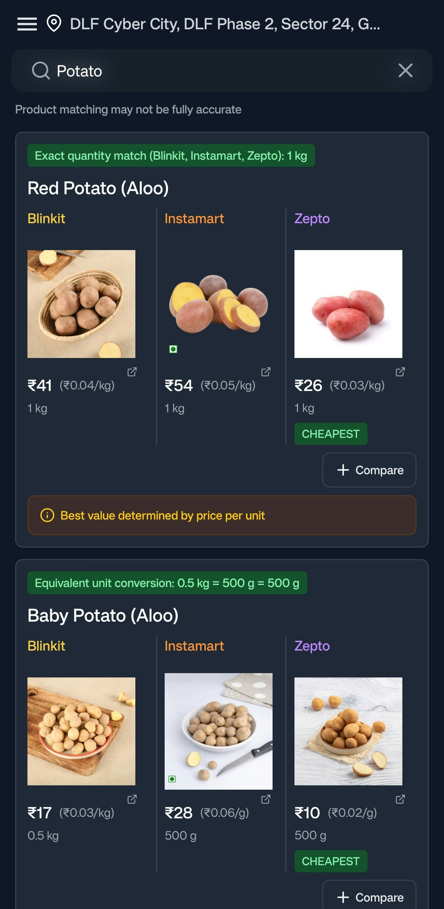 Comparify - One app to find the cheapest rides and groceries fast media 2