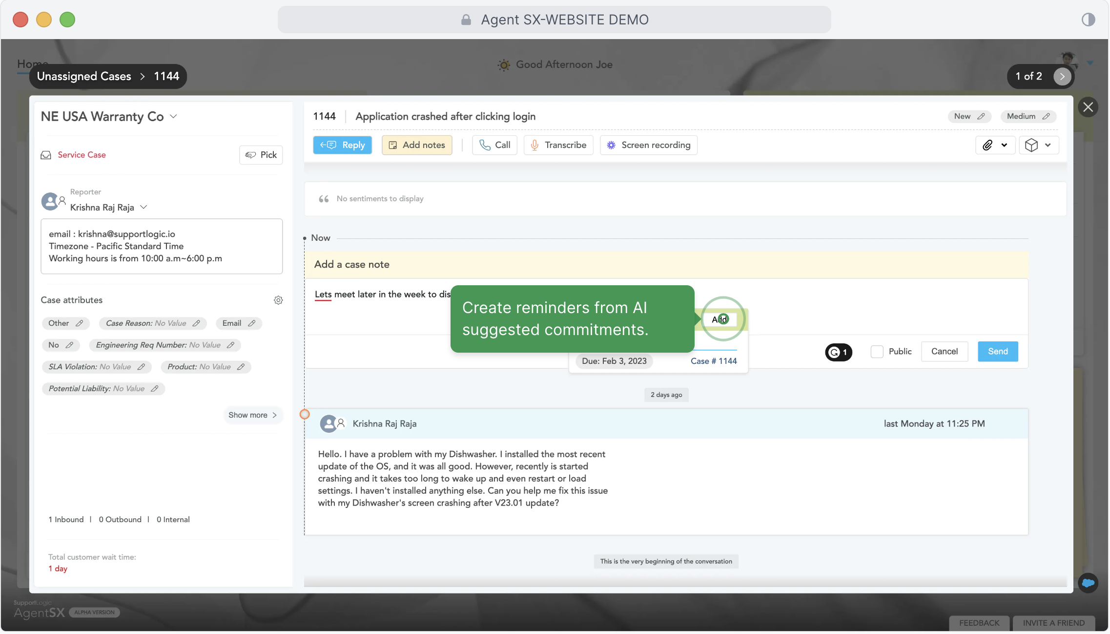 SupportLogic: Agent SX - Stufen Sie Ihre Support -Organisation mit Agent SX auf Medien 5