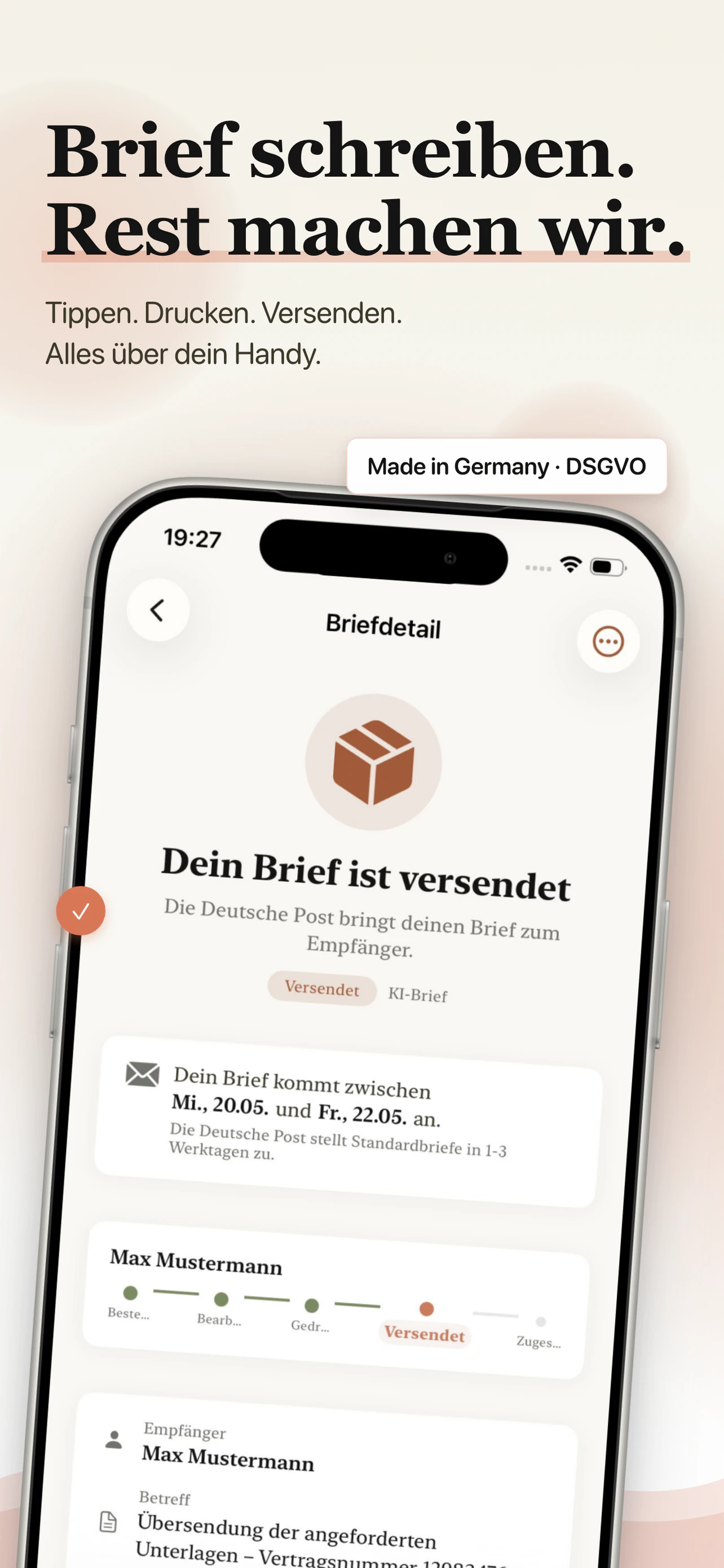 FrankKi Briefe schreiben und versenden.