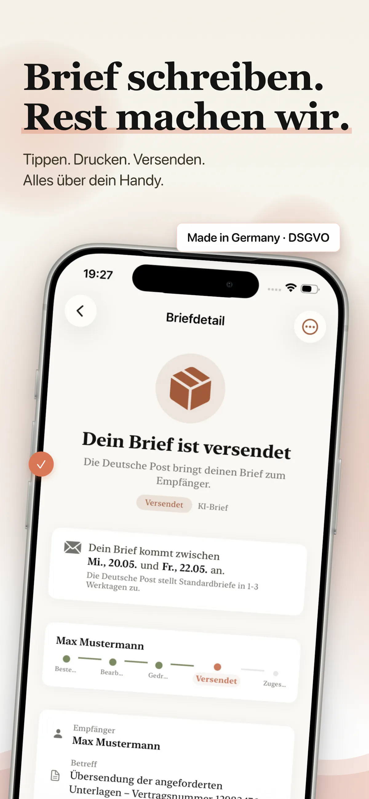 FrankKi Briefe schreiben und versenden.