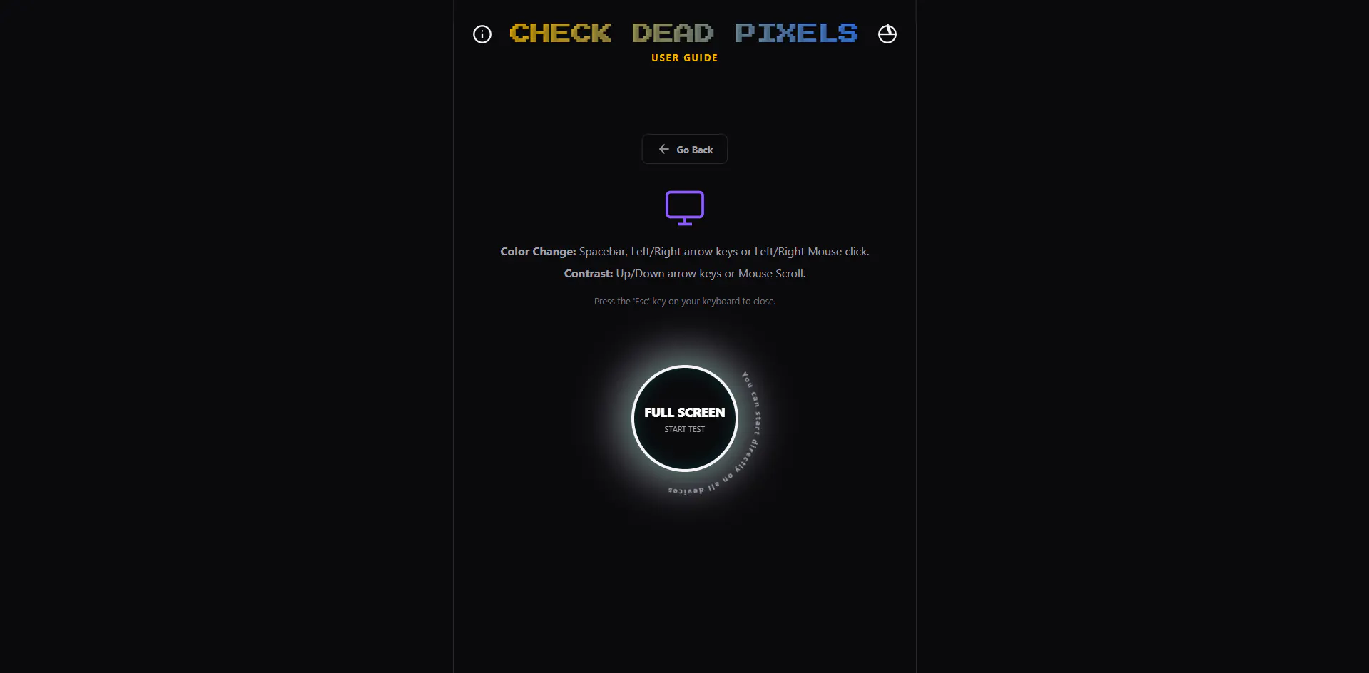 Check dead pixels gallery image