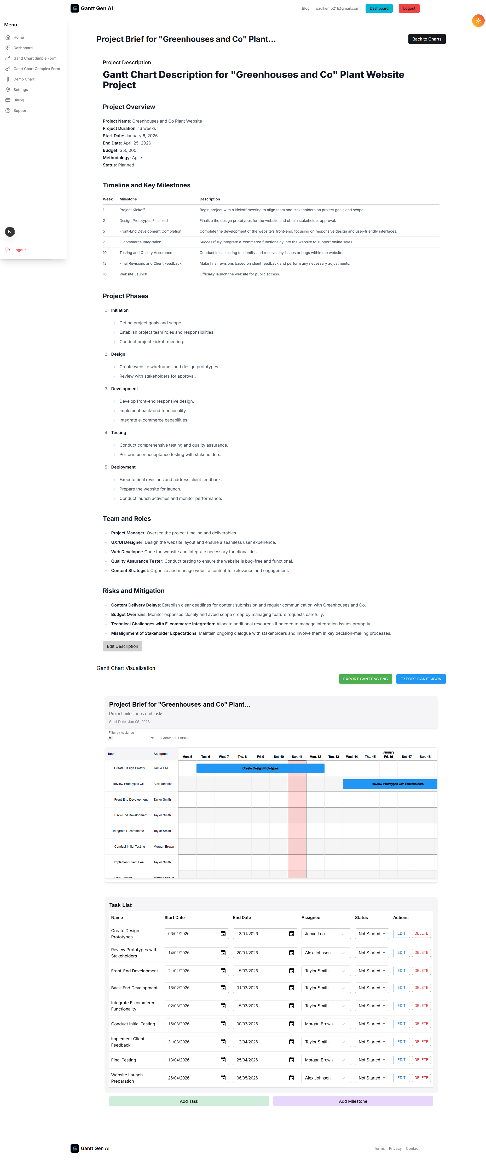 GanttGenAI Full Launch - Screenshot 3 showing product features and functionality