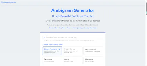 Free Ambigram Generator gallery image