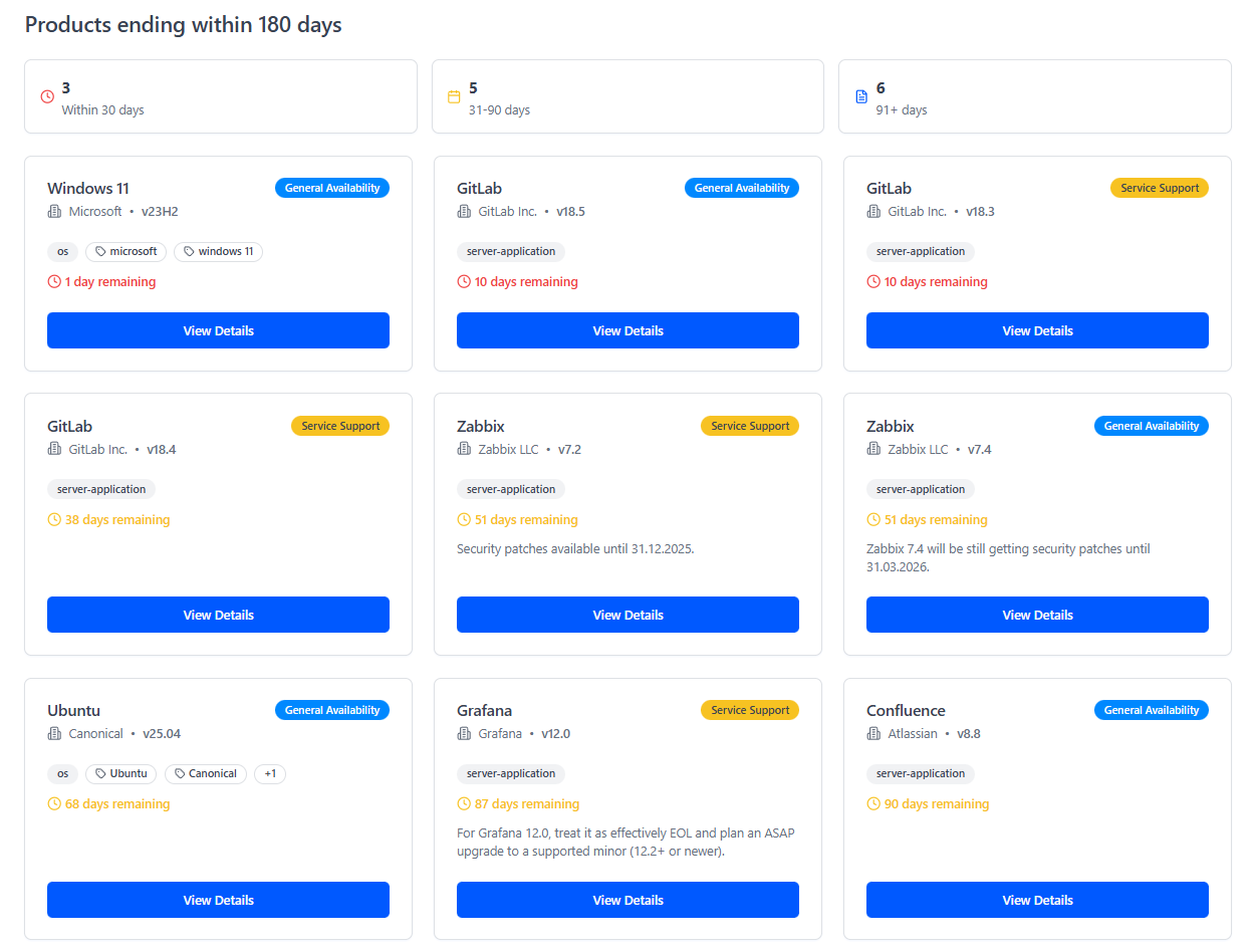 EOL Status - Screenshot 3 preview