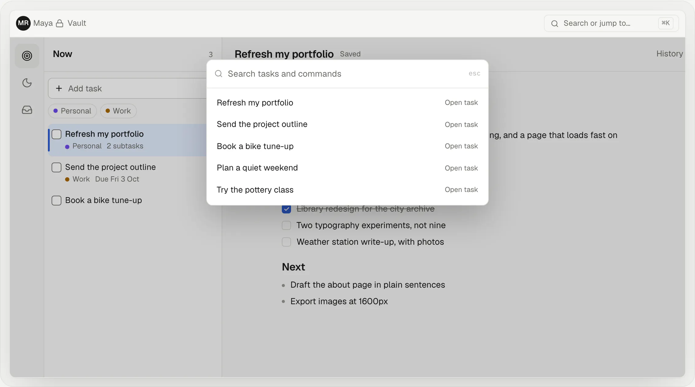 symplist - a calm task workspace gallery image