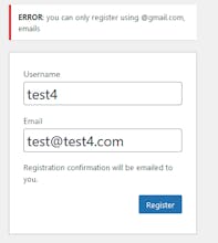 Restrict Email Domains WordPress Plugin gallery image