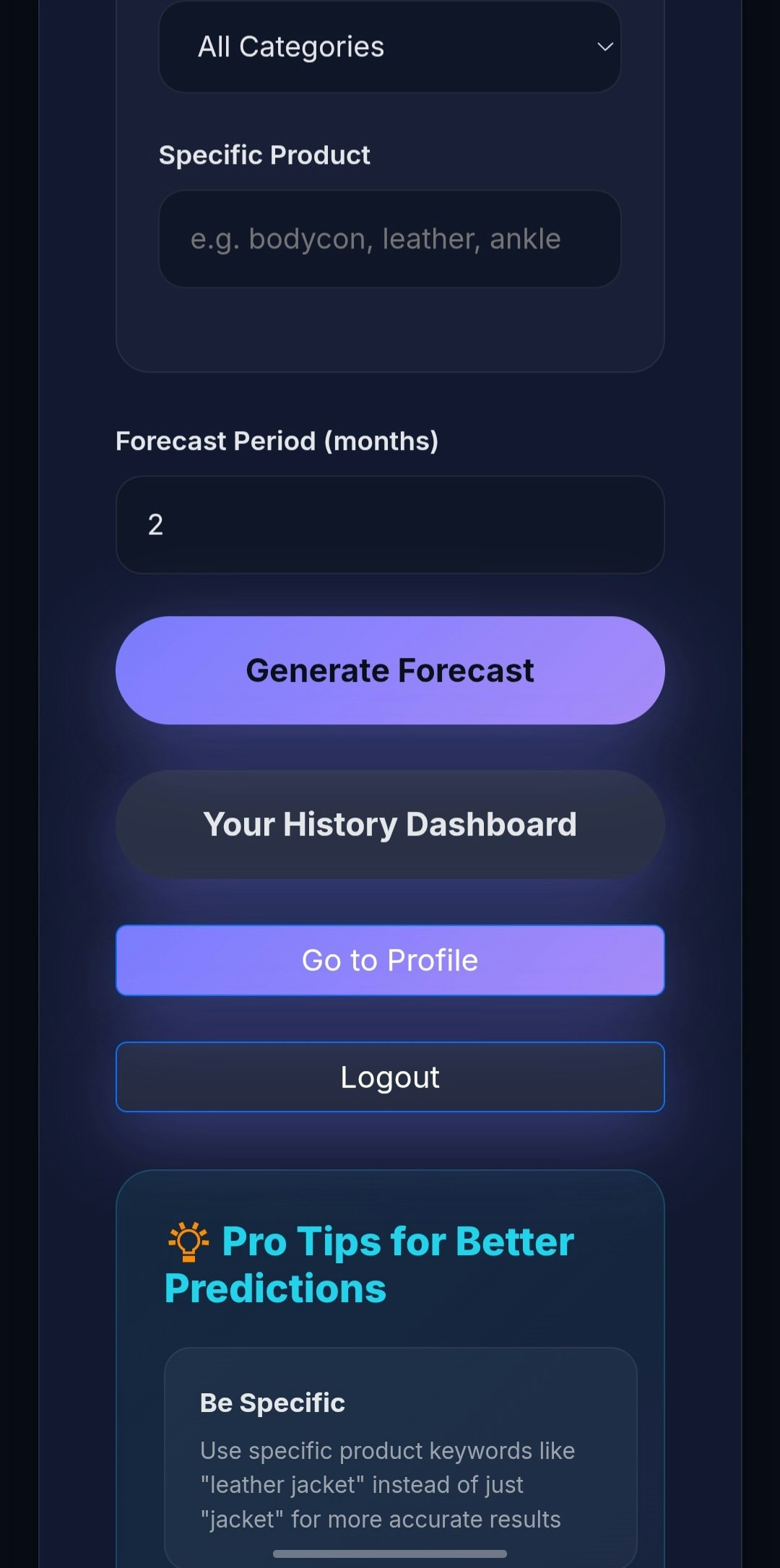 FashionIntel - Screenshot 3 showing product features and functionality