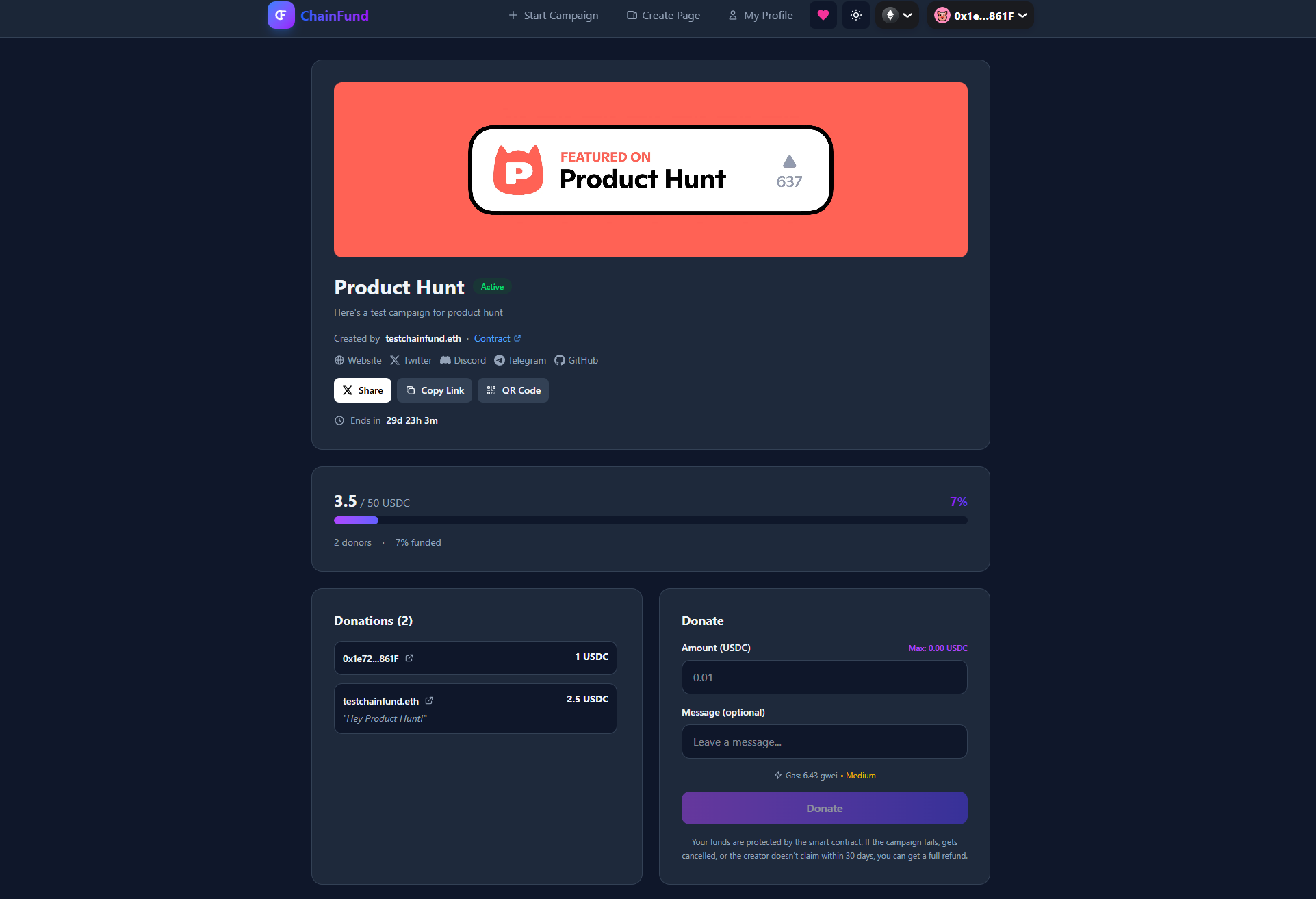 ChainFund - Screenshot 4 showing product features and functionality