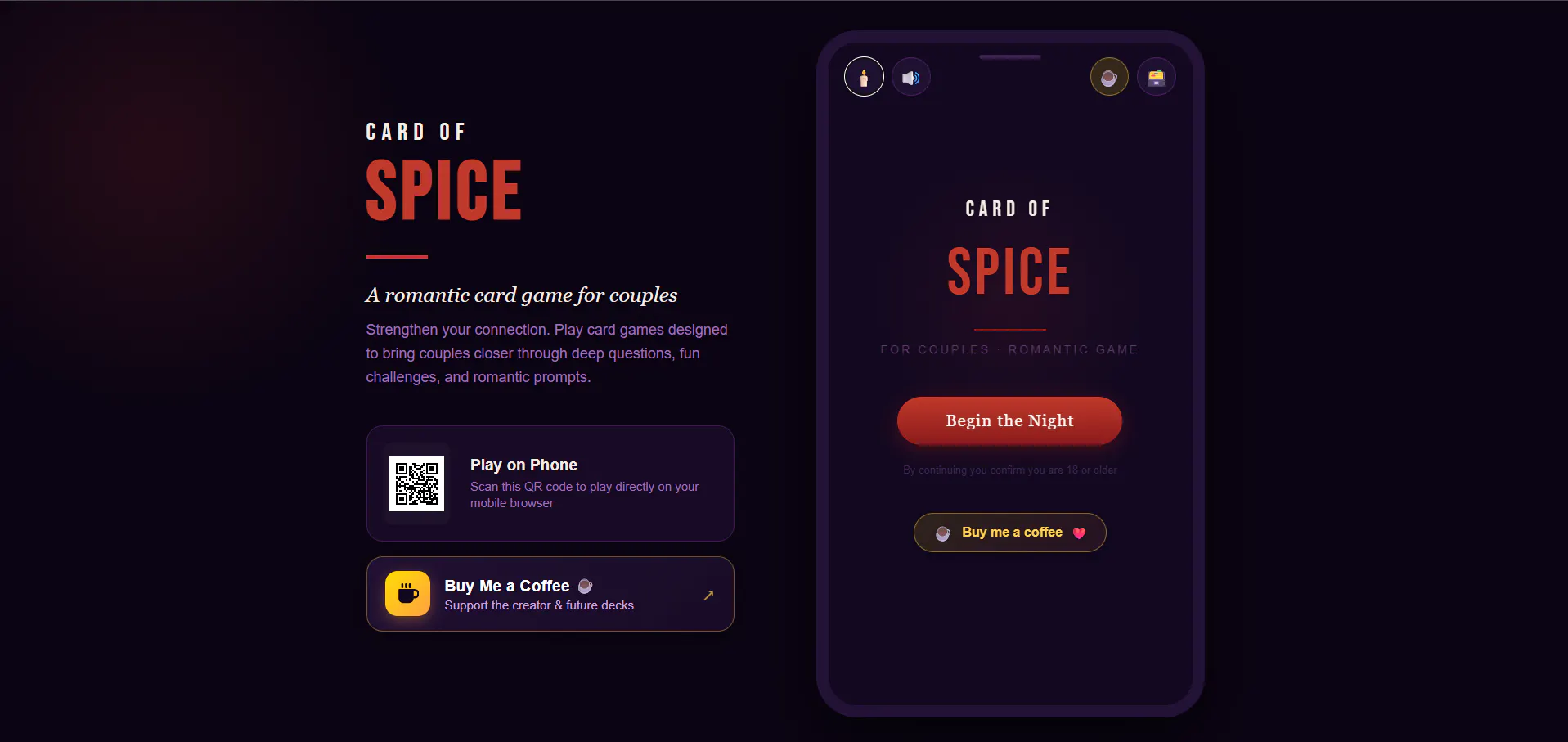 Cards of Spice - Adult Couples Card Game gallery image